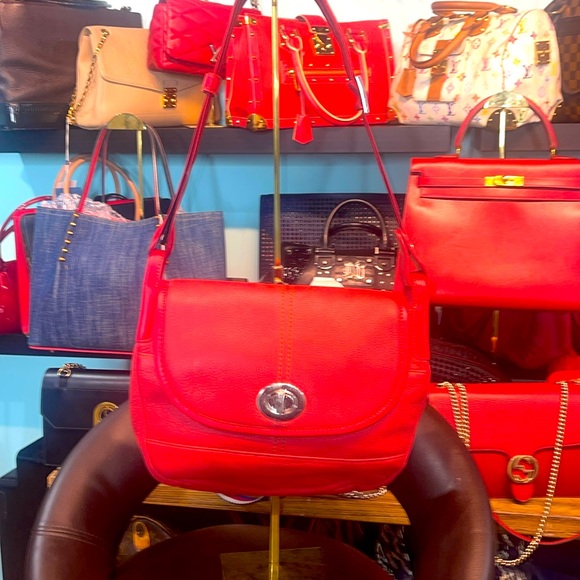 Handbags - BARR BARR RED LEATHER TWO WAY